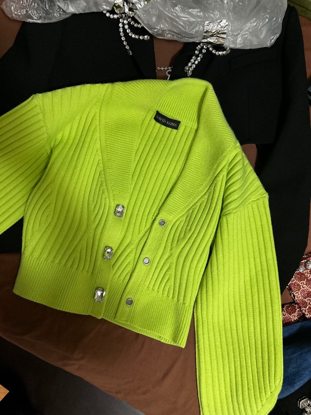 David Koma iconic green cardigan